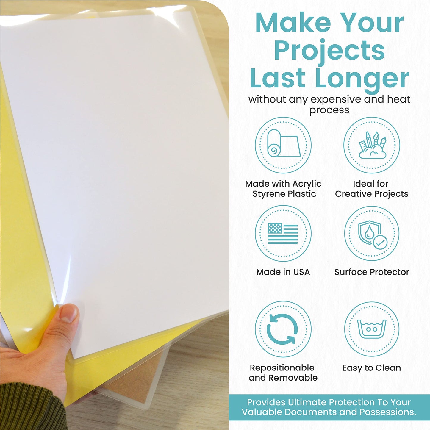 Clear adhesive protective liner for books and documents
