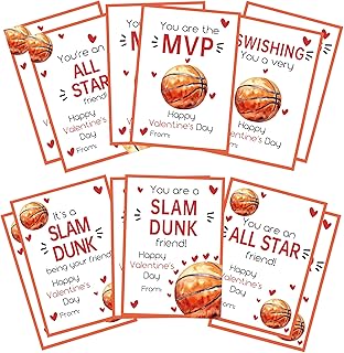 30 Basketball Valentine Cards for Classroom Gift Exchange