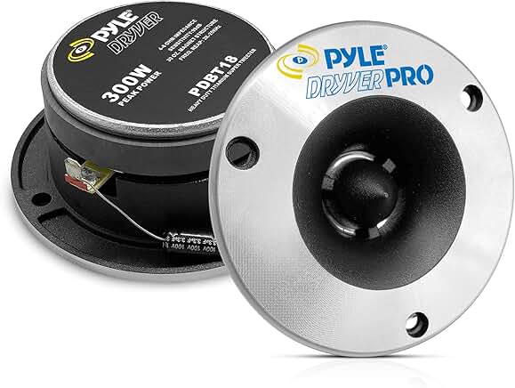 Pair of 3.75-inch titanium horn tweeters with chrome finish