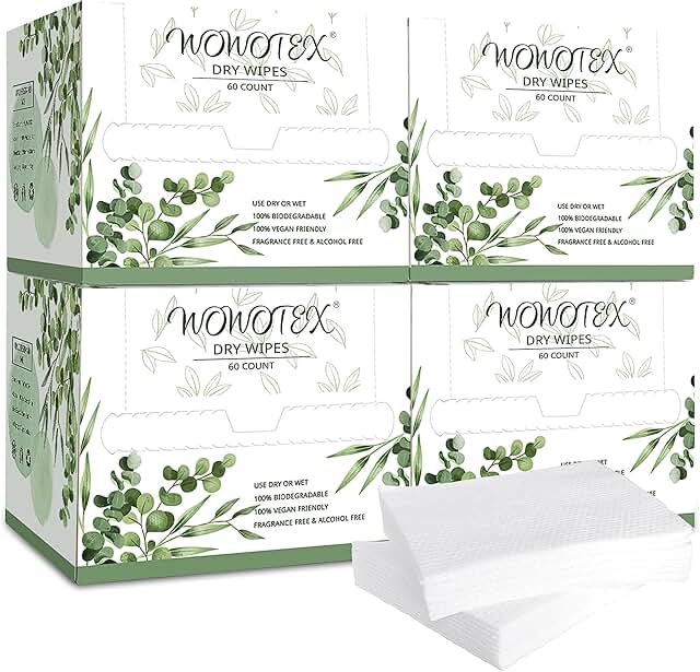 Large Biodegradable Disposable Face Towels, 240 Count