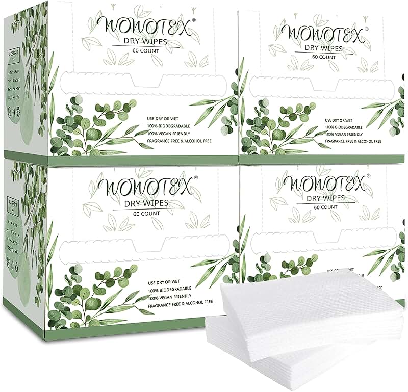 Large Biodegradable Disposable Face Towels, 240 Count