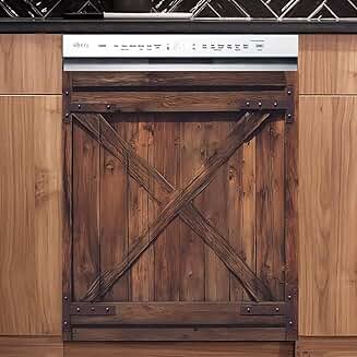 Vintage Barn Door Dishwasher Magnet Cover, 23x26 inches