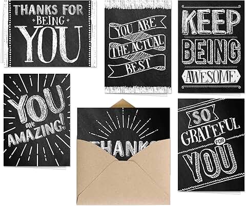 Thank You Note Cards with Blackboard Designs
