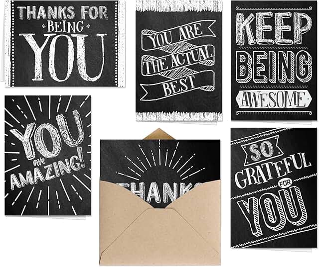 Thank You Note Cards with Blackboard Designs