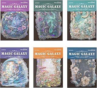 60-Piece Glitter Milky Way Sticker Set for Crafts and Journals