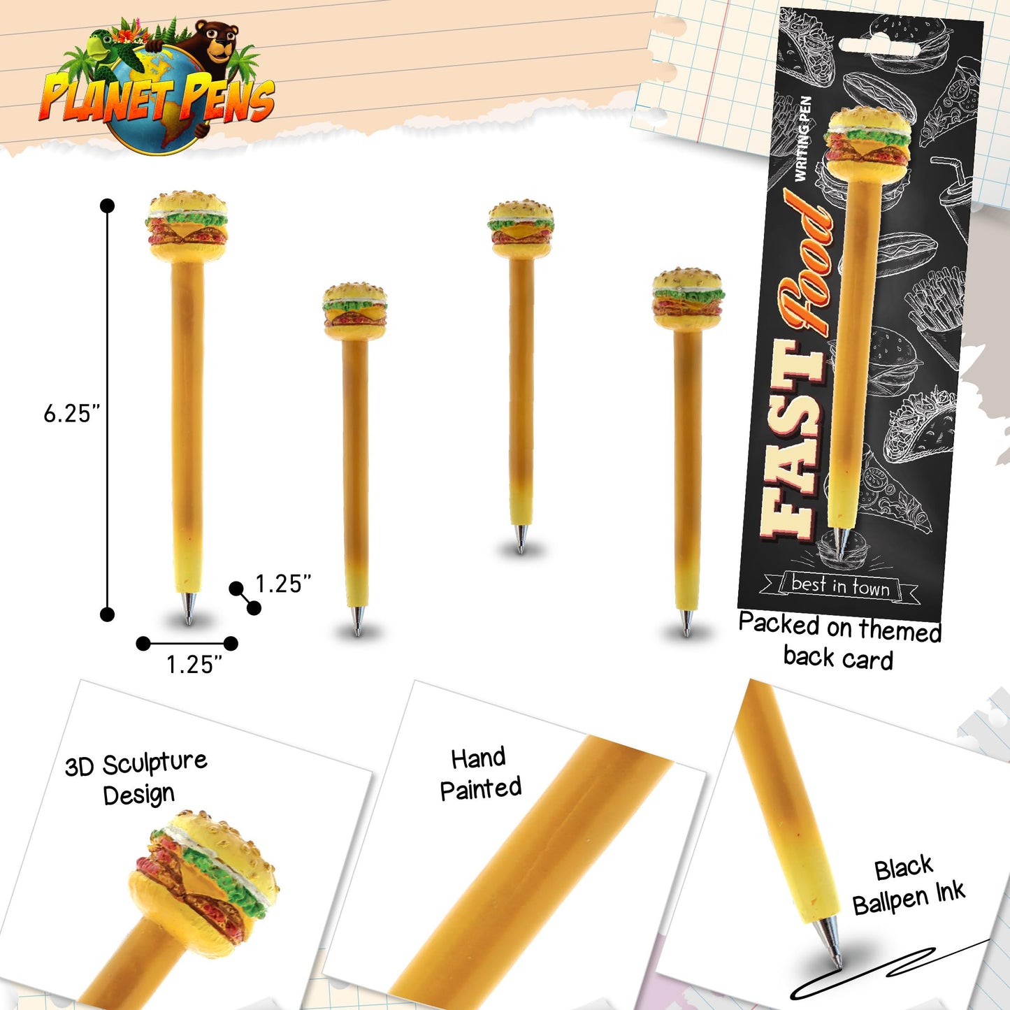 Cheeseburger Novelty Pen for Kids and Adults