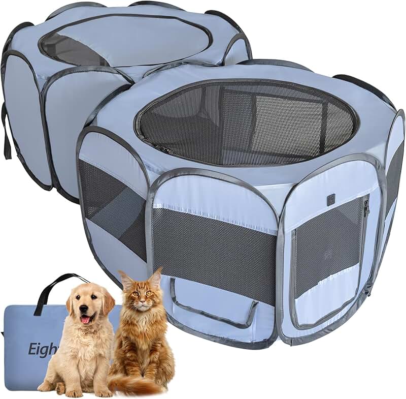 Large 2-in-1 Foldable Dog and Cat Playpen
