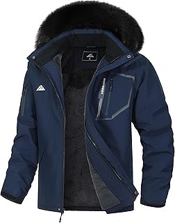 Men's Waterproof Winter Snow Ski Jacket with Fur Hood