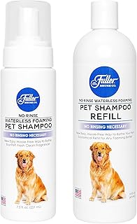 Waterless Foaming Pet Shampoo with Refill Bottle