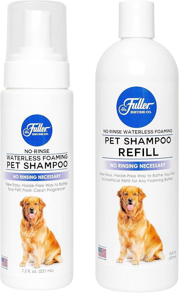 Waterless Foaming Pet Shampoo with Refill Bottle
