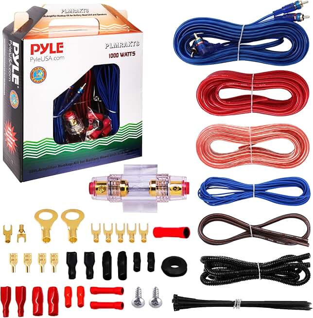 8 Gauge Car Audio Wiring Kit, 20ft, Power and Speaker Wires