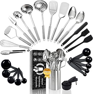 25-Piece Stainless Steel Kitchen Utensil Set