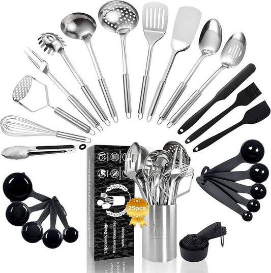 1 Quart Cast Iron Sauce Pan with Lid and Utensils Set