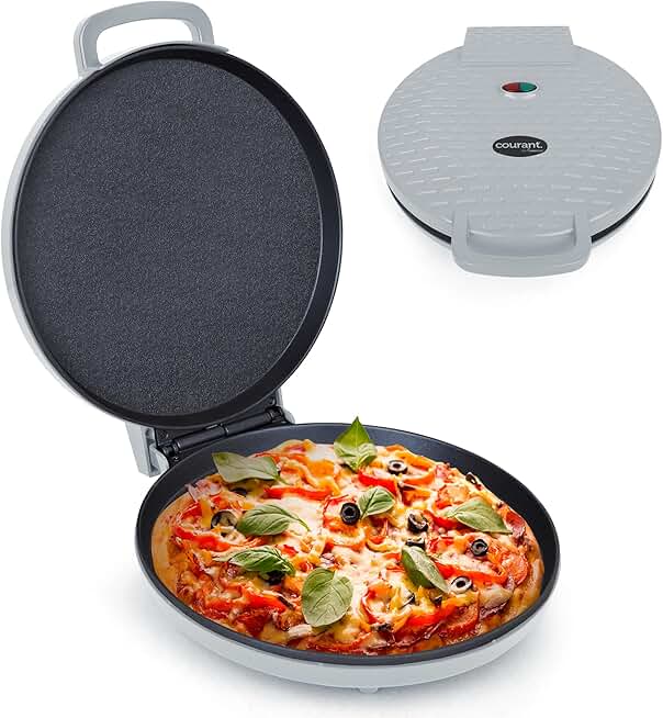 12-inch Pizza Maker with Non-Stick Plates and Cool-Touch Handle