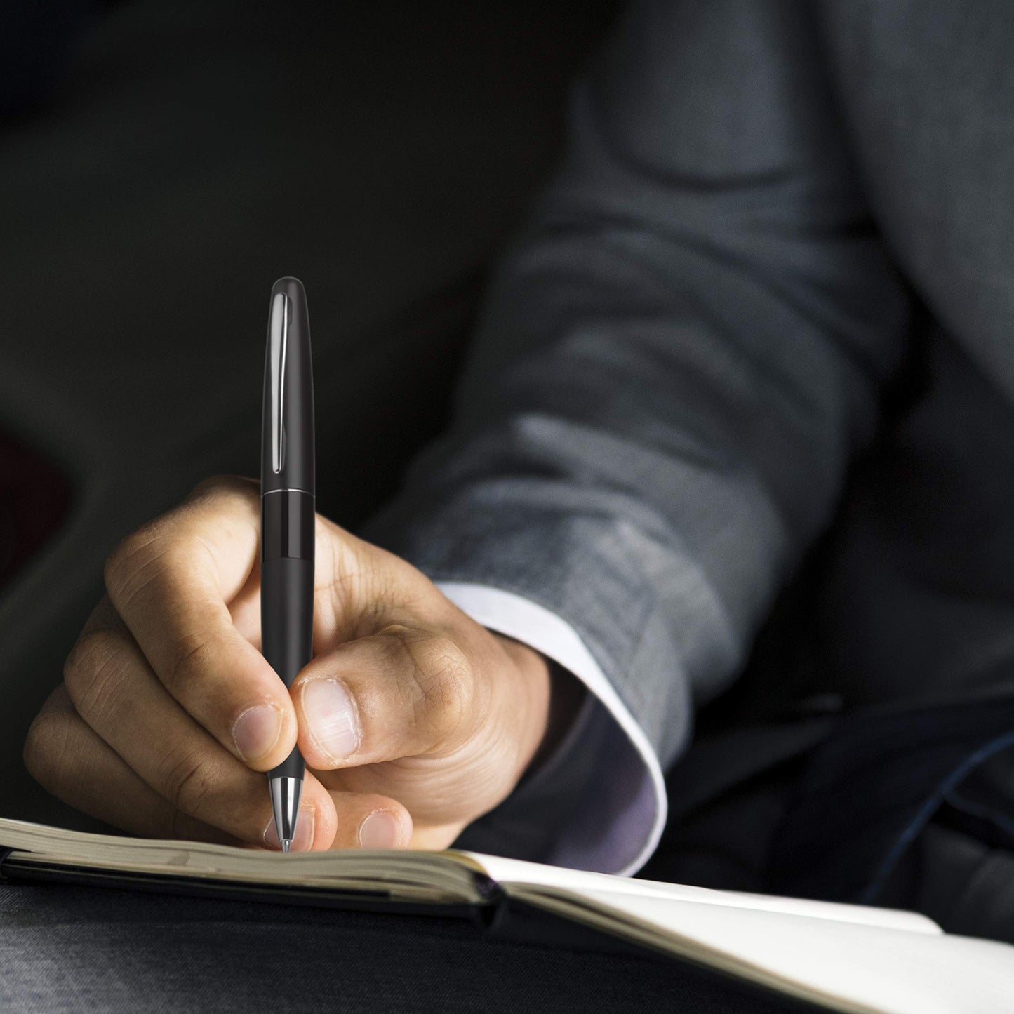 Black ballpoint pen with classic design