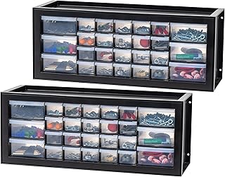 Stackable 26-Drawer Plastic Storage Bins, 2 Pack