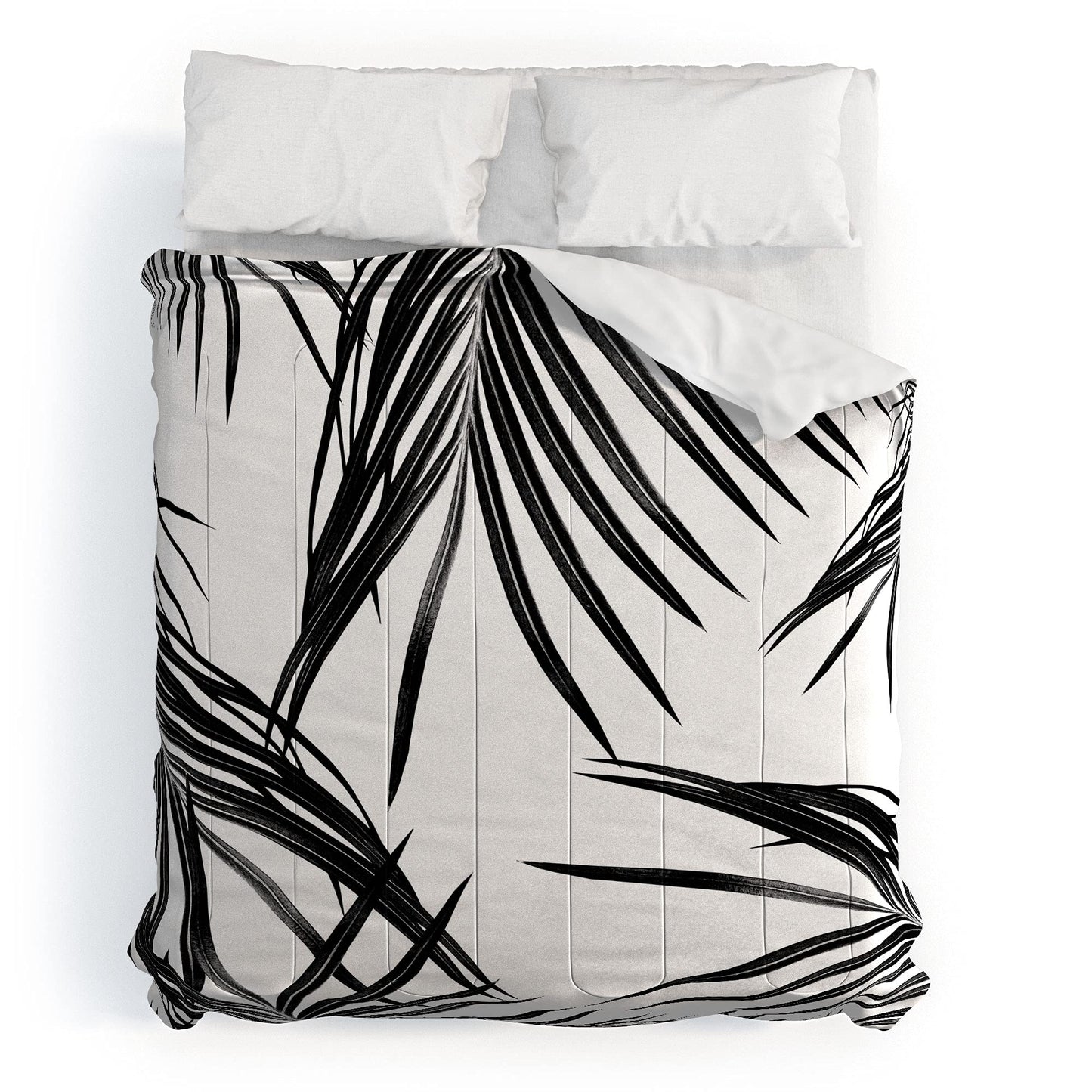 2021 Cotton Comforter, King, Anita's  Bella's Artwork Black Palm Leaves Dream 1