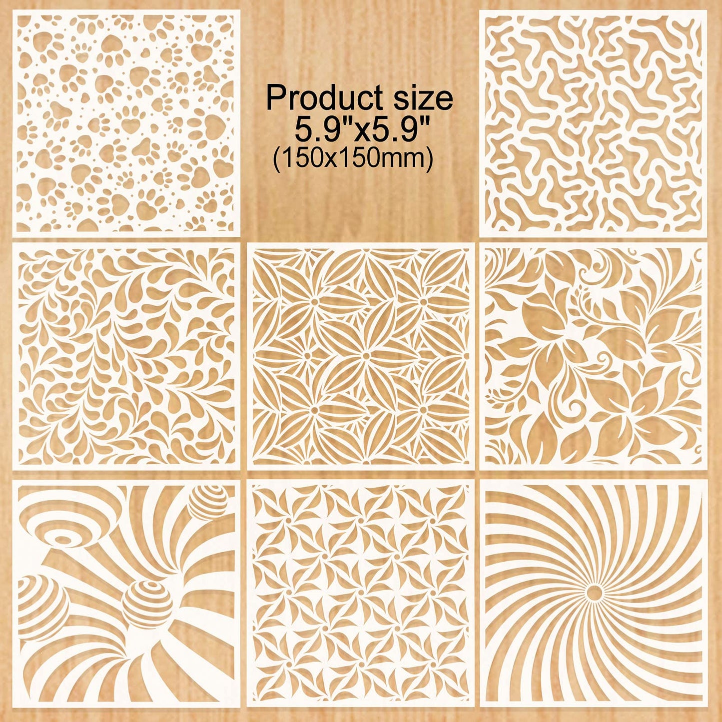 16-Pack 6x6 Inch Geometric Painting Templates