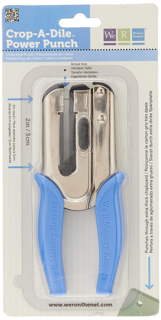 Blue Crop-A-Dile Power Punch 1/16-Inch Hole Punch