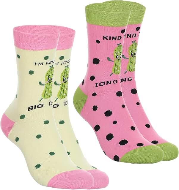 Funny Pickle Socks for Women and Kids, 2 Pairs