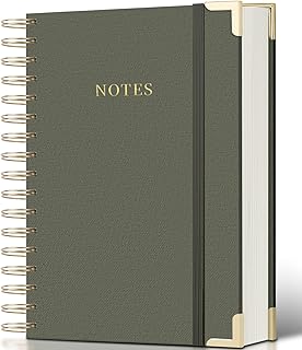 Spiral Notebook Journal with 328 Pages and Linen Cover