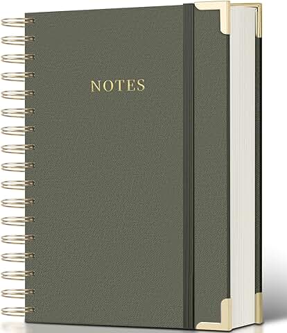 Spiral Notebook Journal with 328 Pages and Linen Cover
