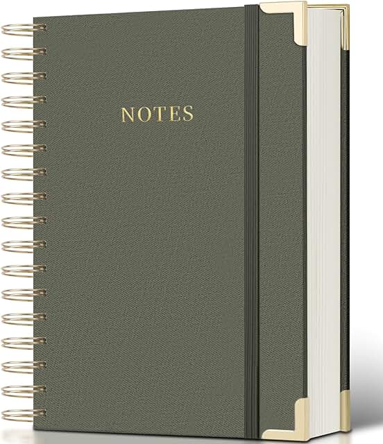 Spiral Notebook Journal with 328 Pages and Linen Cover