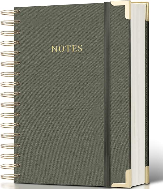 Spiral Notebook Journal with 328 Pages and Linen Cover