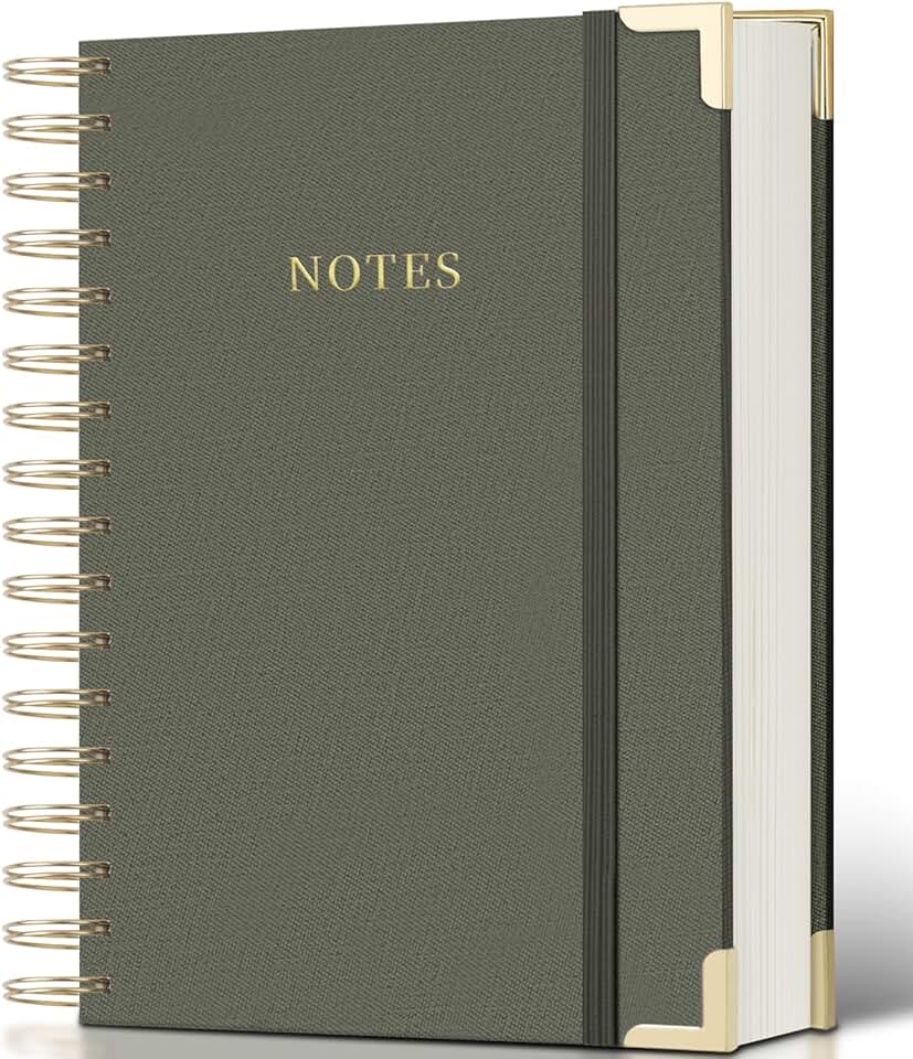 Spiral Notebook Journal with 328 Pages and Linen Cover