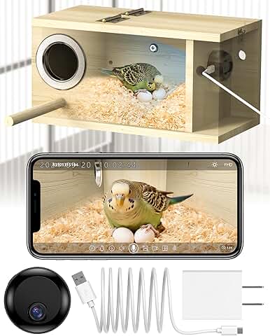Bird Nesting Box with Camera for Pet Birds