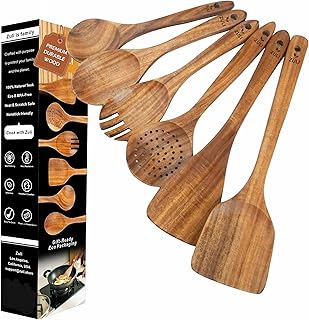 6-Piece Teak Wooden Cooking Utensil Set
