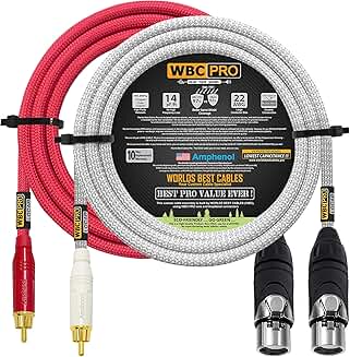 15 ft RCA to XLR female audio cable pair