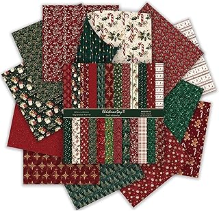 24 Sheets of 12x12 Inch Christmas Scrapbook Paper