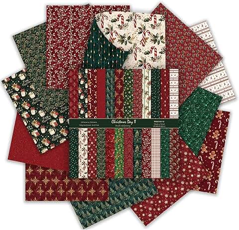 24 Sheets of 12x12 Inch Christmas Scrapbook Paper