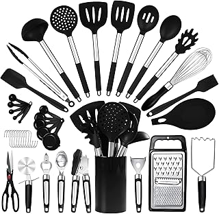 40-Piece Silicone Cooking Utensils Set for Nonstick Cookware