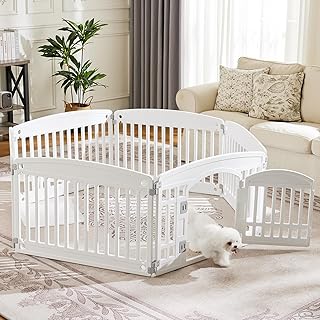 Expandable 6-Panel Plastic Dog Playpen for Medium Dogs