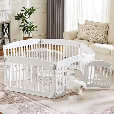 Expandable 6-Panel Plastic Dog Playpen for Medium Dogs