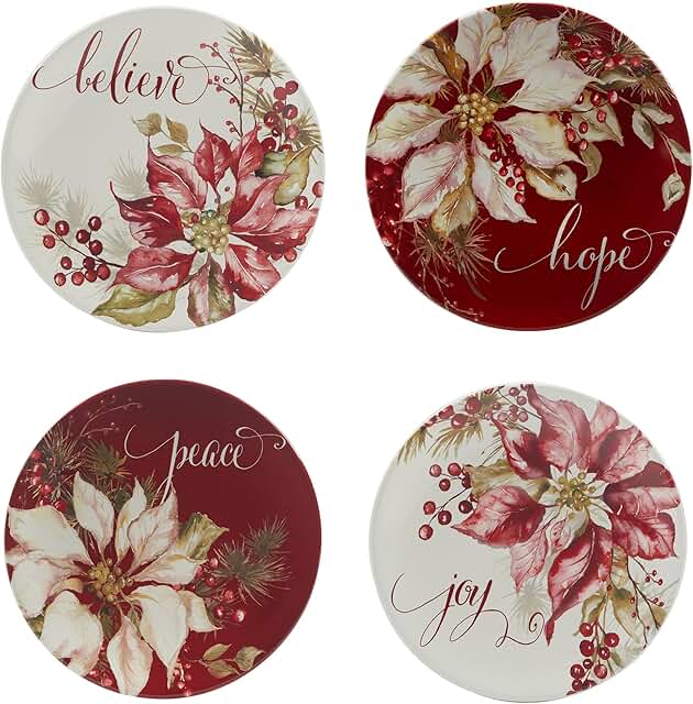 Set of 4 Winter Joy 9-inch Salad and Dessert Plates