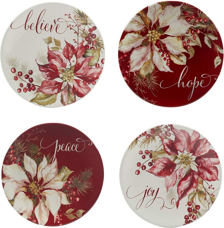 Set of 4 Winter Joy 9-inch Salad and Dessert Plates