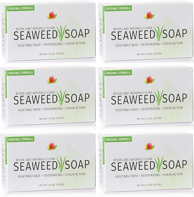 Seaweed Soap 6 Pack, Organic Face & Body Exfoliant