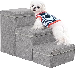 3-Step Pet Stairs with Storage for Small to Large Dogs and Cats