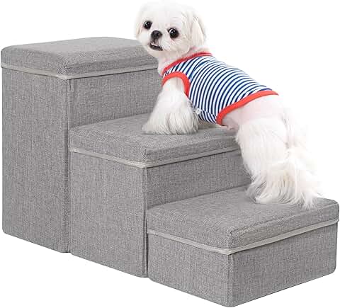 3-Step Pet Stairs with Storage for Small to Large Dogs and Cats