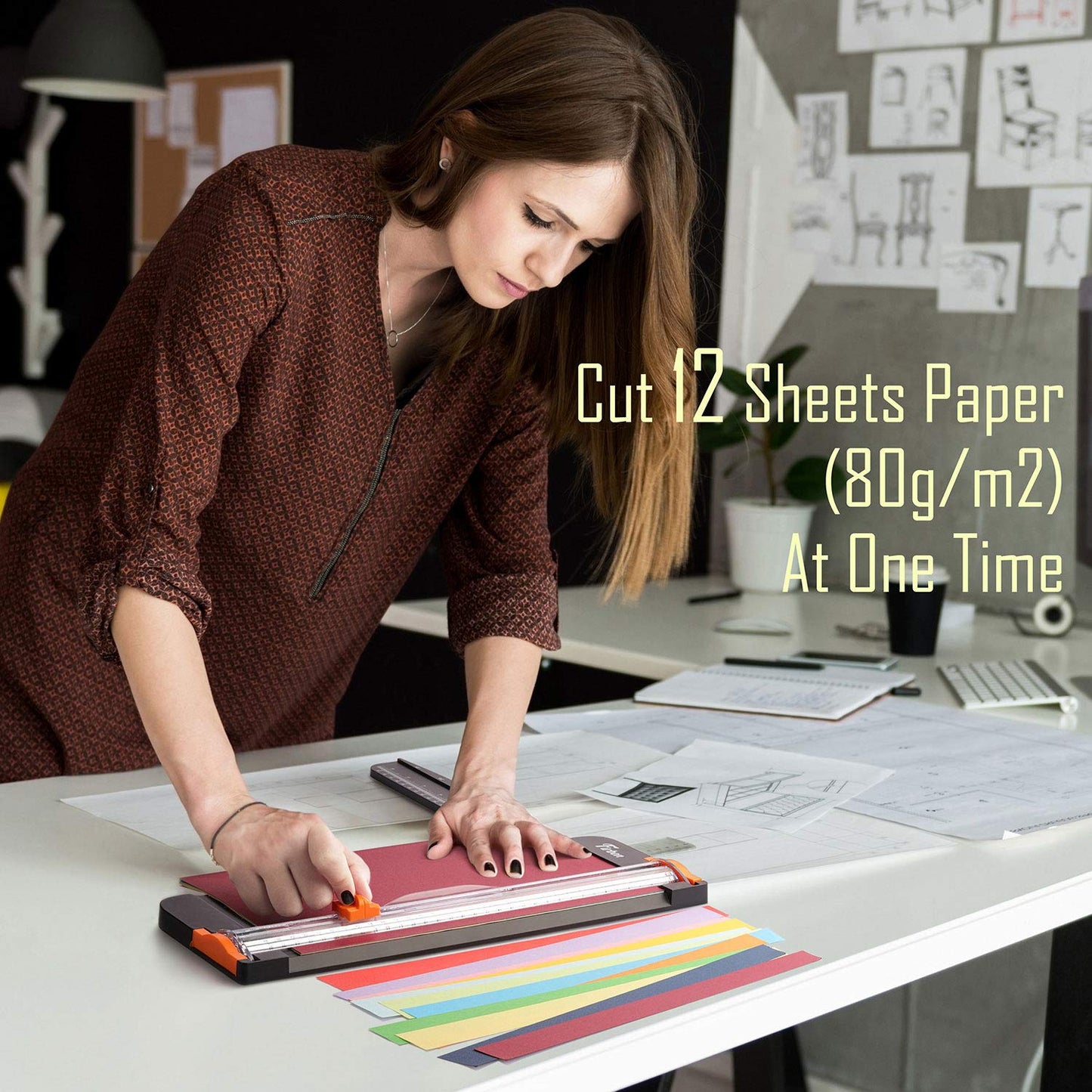 12-Inch Titanium Paper Cutter with Safety Guard
