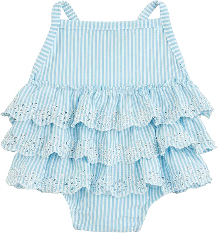 Girls' Eyelet Ruffle Baby One-Piece