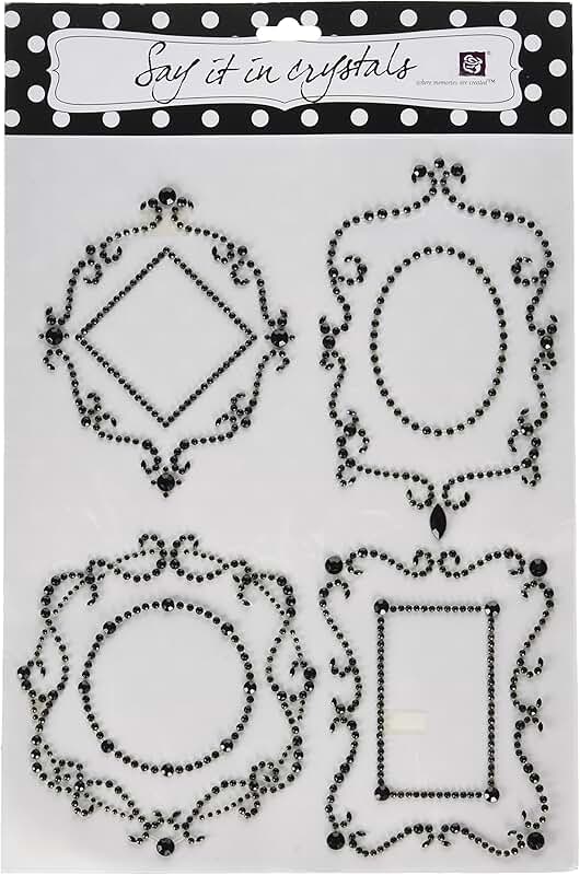 Say It in Crystal Frame Sticker in Black