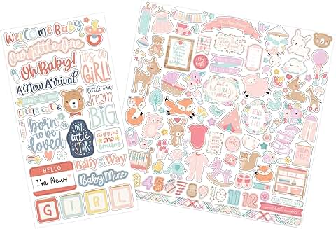 Cute Baby Girl Scrapbook Stickers for Albums
