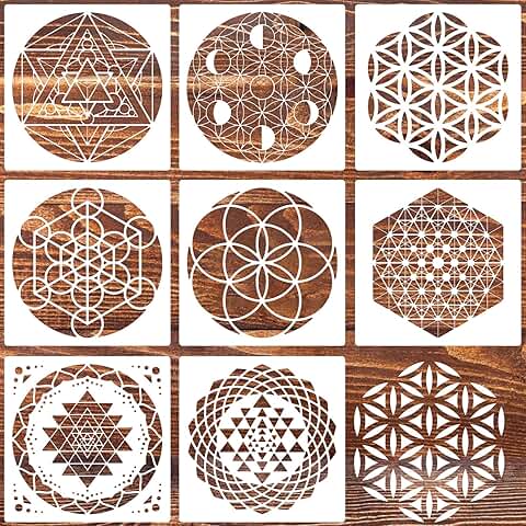 8-inch Sacred Geometry Reusable Stencil for Crafts