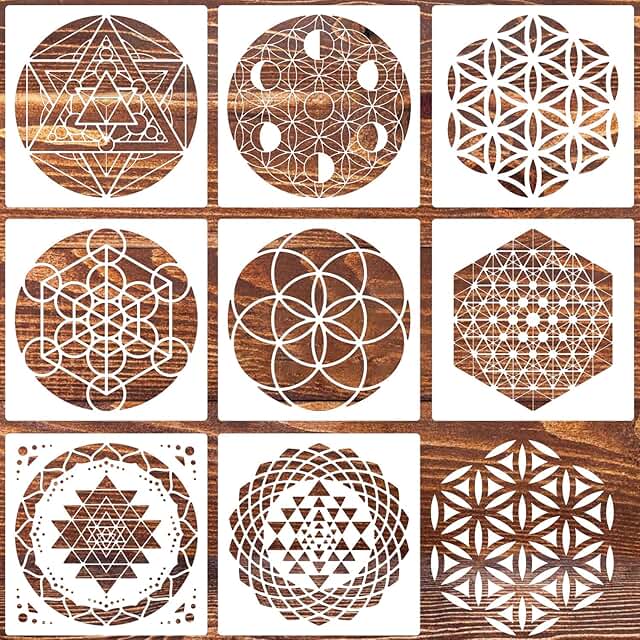 8-inch Sacred Geometry Reusable Stencil for Crafts