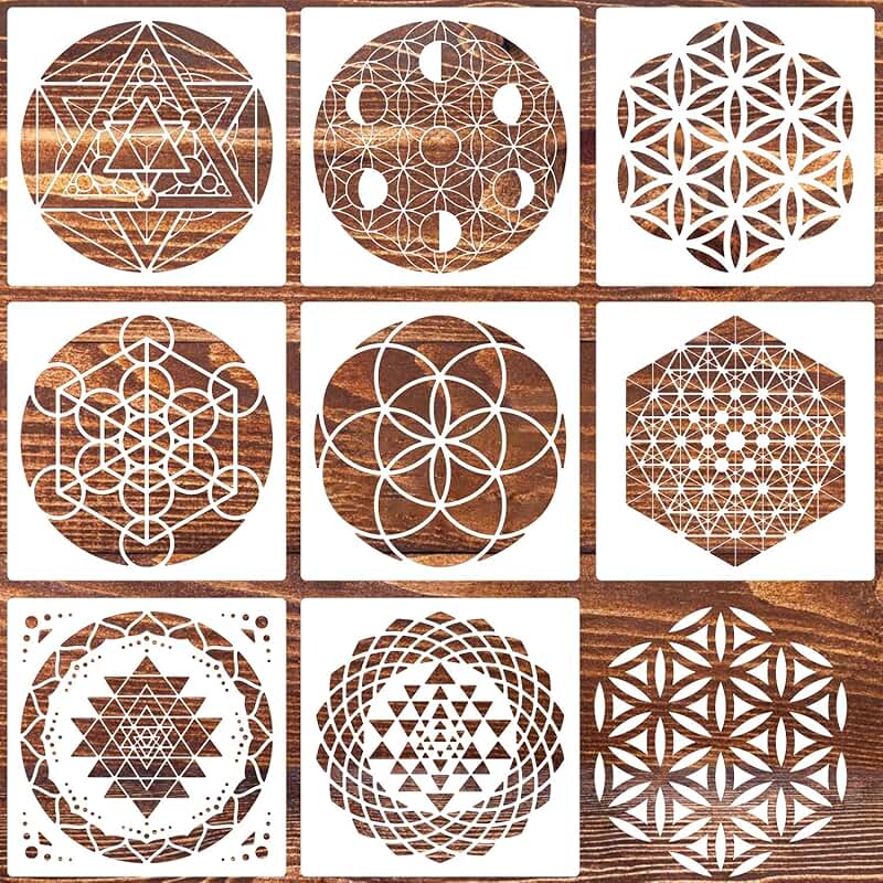 8-inch Sacred Geometry Reusable Stencil for Crafts