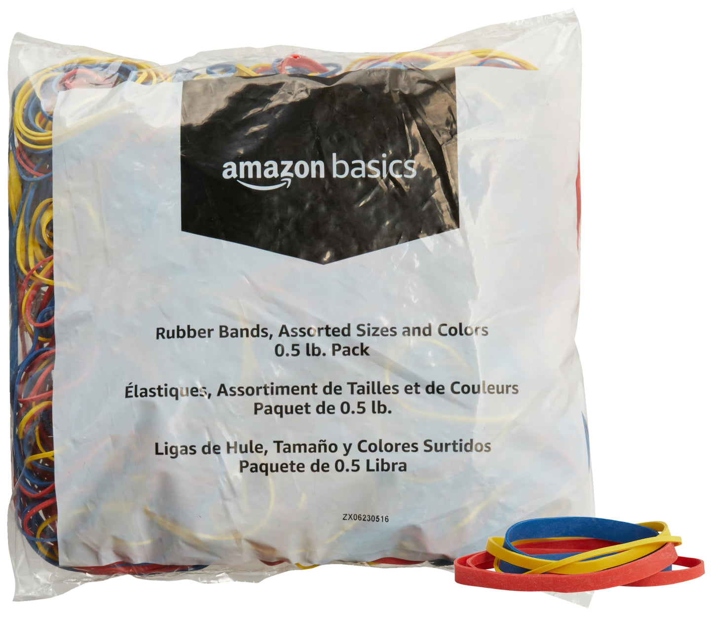 Assorted Rubber Bands in Various Sizes and Colors, 0.5 lb
